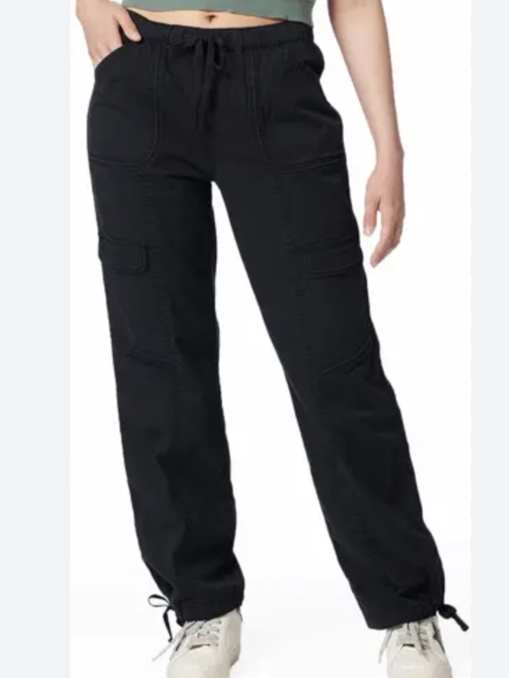 BUNDLE 2 SUPPLIES Women's Cargo Joggers Black Size Medium and Size 8 Cotton